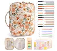 Large Capacity Bible Case with Bible Study Supplies, 12 Highlighters(Butterfuly)