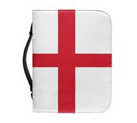 Large Capacity Bible Cover Case England National Flag Pattern with Handle Zippered Pu Bag Waterproof Carrying Case Large Size Bible Case for Women Men