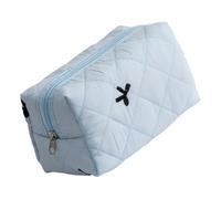 Large Capacity Bowknot Quilted Cosmetic Case Fashionable Makeup Holder Lipstick Storage Bag for Fashion Enthusiasts