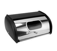 Large Capacity Bread Bin, Kitchen Bread Box Holder with Small Window for Countertop Storage, Mirror Finish Easy to Multipurpose Bread Container (Black)