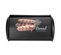 Large Capacity Bread Box Holder Stainless Steel Kitchen Storage Organizer with Anti Skid Bottom Design for Stable Placement and Practical for Baking Easily Opened (Black)