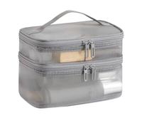 Large Capacity Breathable Meshes Makeup Bag Two Compartments Portable Toiletry Bags Gym Vacation Daily Use Washable Nylon Makeup Organizers