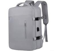 Large Capacity Business Backpack 24cm Expandable Storage | Zippered expansion 16cm to 24cm, extra packing space, fits daily , ideal for short trips(Gray)