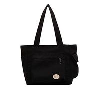 Large Capacity Canvas Bag Women And Men New Simple Fashion Tote Bag College Student Class Single Shoulder Bag Mens Shoulder Bag (Black, One Size)