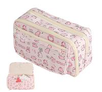 Large Capacity Case - Cute Capibara Case with Durable Zipper | Flexible Case for Pencils and Pens, Adorable Design for College, High School Students and School Students, pink, Se référer au descriptif