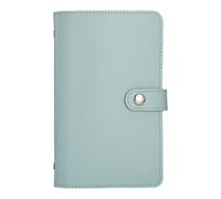 Large Capacity Cash Savings Book Organizer with 50 Sheets Durable Faux Leather Money Saving Transparent Insert Pockets for Kids' Pocket Waterproof Blue