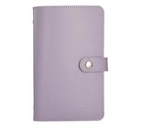 Large Capacity Cash Savings Book Organizer with 50 Sheets Durable Faux Leather Money Saving Transparent Insert Pockets for Kids' Pocket Waterproof Purple