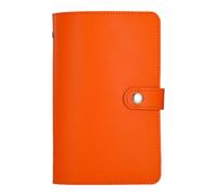Large Capacity Cash Savings Book Organizer with 50 Sheets Durable Faux Leather Money Saving Transparent Insert Pockets for Kids' Pocket Waterproof Orange