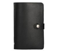 Large Capacity Cash Savings Book Organizer with 50 Sheets Durable Faux Leather Money Saving Transparent Insert Pockets for Kids' Pocket Waterproof Black