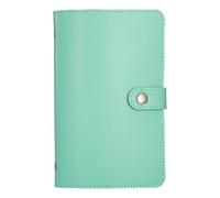 Large Capacity Cash Savings Book Organizer with 50 Sheets Durable Faux Leather Money Saving Transparent Insert Pockets for Kids' Pocket Waterproof Light Green