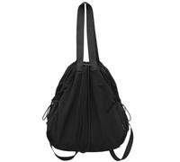 Large Capacity Casual Nylon Backpack With Drawstring College Schoolbag Solid Color Fashion Travel Shoulder Bag Stylish School Bag