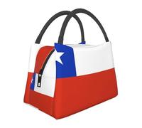 Large Capacity Chile Flag Lunch Bag for School Work Kids Girls Boys Women Men Travel Tote Bag Lunch Box School Lunchbox Tote Outdoor Picnic Lunchboxes for Travel Picnic
