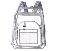 Large Capacity Clear Backpack,PVC Waterproof Heavy Duty See Through Backpack Bookbag School Bag with Adjustable Straps for School, Work, Stadium, Security Travel, College 42 * 33 * 15cm (White)