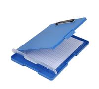 Large Capacity Clipboard with Storage,A4 Clipboard with Pen Holder,Document File Box,Test Paper Storage Box for Office(Blue)