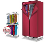 Large Capacity Clothes Dryer Indoor | Electric Portable Airer With 4 Rails, 180 Min Timer, Hot Air Heated Double Layer Dryer Energy Efficient