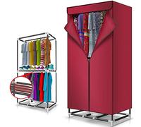 Large Capacity Clothes Dryer Indoor | Electric Portable Airer With 4 Rails, 180 Min Timer, Hot Air Heated Double Layer Dryer Energy Efficient