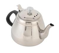 Large Capacity Comfortable Grip Stovetop Tea Kettle with Filter Stainless Steel Teapot Stylish Heat Grip Safety Press Release Lid Single Handed Operating Streamlined Long Spout