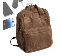 Large Capacity Corduroy School Backpack with Carry Handle, brown, See | Girls' laptop bag as a companion for girls and at school, university, leisure as well as on day trips