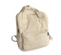 Large Capacity Corduroy School Backpack with Carry Handle, White, See | Girls' laptop bag as a companion for girls and at school, university, leisure as well as on day trips