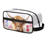 Large Capacity Cosmetic Organizer Pouch - Makeup Bag, Toiletry Bag, Portable Storage with Handle, Suitable for Business Travel, Fitness, Vacations, for Men and Women, Soft Pastoral Song