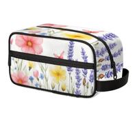 Large Capacity Cosmetic Organizer Pouch - Makeup Bag, Toiletry Bag, Portable Storage with Handle, Suitable for Business Travel, Fitness, Vacations, for Men and Women, Enchanting Flower Butterfly