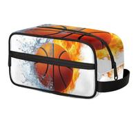 Large Capacity Cosmetic Organizer Pouch - Makeup Bag, Toiletry Bag, Portable Storage with Handle, Suitable for Business Travel, Fitness, Vacations, for Men and Women, Cool Basketball