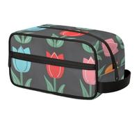 Large Capacity Cosmetic Organizer Pouch - Makeup Bag, Toiletry Bag, Portable Storage with Handle, Suitable for Business Travel, Fitness, Vacations, for Men and Women, Charming Tulip