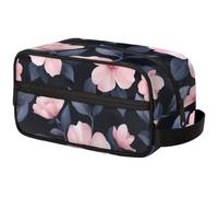 Large Capacity Cosmetic Organizer Pouch - Makeup Bag, Toiletry Bag, Portable Storage with Handle, Suitable for Business Travel, Fitness, Vacations, for Men and Women, Romantic Pink Flower