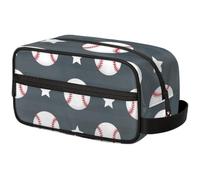 Large Capacity Cosmetic Organizer Pouch - Makeup Bag, Toiletry Bag, Portable Storage with Handle, Suitable for Business Travel, Fitness, Vacations, for Men and Women, Literary Baseball