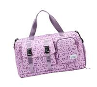 Large Capacity Cow Print Leopards Pattern Travel Bags Practical Oxford Multi Compartment Gym Sports Bag for Daily Use Cow Print Leopard Design Travel Bags