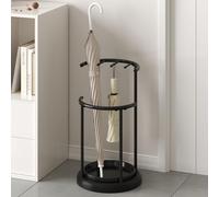 Large Capacity Cylindrical Metal Umbrella Holder at The Entrance Hotel Commercial Umbrella Stand Rack Modern Umbrellas Bucket with Metal Frame Umbrellas Storage Shelf(Black)