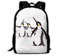 Large Capacity Daypack Three Penguins Students Knapsack Personality Rucksack for Work, Hiking, Travel, 42X32X14Cm