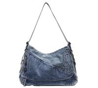 Large Capacity Denim Purses Retro Crossbody Bag Hobo Handbags Roomy Tote Bags 2025, Light Blue