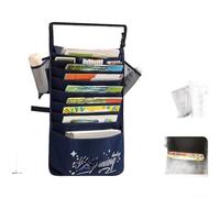 Large Capacity Desk Hanging Book Storage Organizer With Side Pockets For Notebooks And Water Bottles Made From Oxford Cloth In Black Color Size 62x42cm For Home School Use(Dark Blue, 13 Layers)