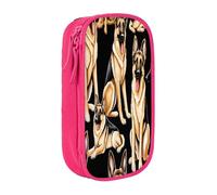 Large Capacity Double Layer Pencil Case, 2 Zipper Compartments & Organizer Pockets for School College Office Travel, German Shepherd pencase, Premium Oxford Fabric Pencil Box, Makeup Bag Organizer