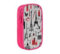 Large Capacity Double Layer Pencil Case, 2 Zipper Compartments Organizer Pockets for School College Office Travel, French Fashion Model Ferrets pencase, Premium Pencil Box, Makeup Bag Organizer