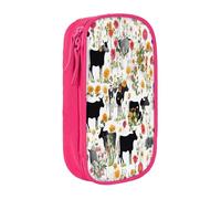 Large Capacity Double Layer Pencil Case, 2 Zipper Compartments Organizer Pockets for School College Office Travel, Cattle Farm Sanctuary pencase, Premium Oxford Fabric Pencil Box, Makeup Bag Organizer