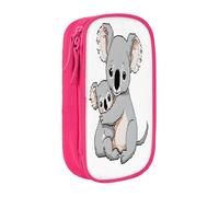 Large Capacity Double Layer Pencil Case, 2 Zipper Compartments Organizer Pockets for School College Office Travel, Cute Koala Mom Baby pencase, Premium Oxford Fabric Pencil Box, Makeup Bag Organizer