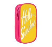 Large Capacity Double Layer Pencil Case, 2 Zipper Compartments & Organizer Pockets for School College Office Travel, Goodlooking Hello pencase, Premium Oxford Fabric Pencil Box, Makeup Bag Organizer