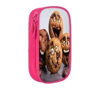 Large Capacity Double Layer Pencil Case, 2 Zipper Compartments & Organizer Pockets for School College Office Travel, Chocolate Chip pencase, Premium Oxford Fabric Pencil Box, Makeup Bag Organizer
