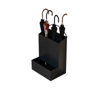 Large Capacity Double Layer Umbrella Stand Stylish Cane Holder for Entryway Home Office Hotel Mall Decor - Space-Saving Black 38x25x53cm