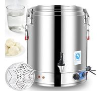 Large Capacity Electric Heating Pot, Double-Layer Stainless Steel, 30-110°C Temp Control, Auto Shutoff for Canning, Soup, Seafood