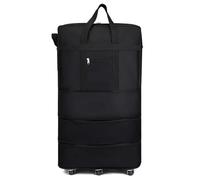 Large Capacity Expandable Rolling Duffle Bag with Wheel Foldable Luggage Airline Checked Oxford Travel for Women Men for Travel Work(S)