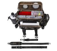 Large Capacity Fishing Tackle Bag - Waterproof Gear Organizer, Wear Resistant Case | Versatile Waist Shoulder Crossbodyy Hand Carry Pack for Three Fishingg Rods