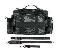 Large Capacity Fishing Tackle Bag - Waterproof Gear Organizer, Wear Resistant Case | Versatile Waist Shoulder Crossbodyy Hand Carry Pack for Three Fishingg Rods