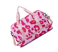 Large Capacity Fitness Bag with Shoe Compartment Travel Bag Luggage Cow Print Sport Overnight Weekenders Luggage Gym with Shoe Compartment Fitness