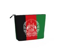 Large Capacity Flag of Afghanistan Print Fake Hemp Makeup Bag,Toiletry Bag,Travel Bag Pouch with Zipper.