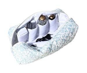 Large Capacity Floral Hair Tools Travel Bag - Portable Organizer with Zipper for Curling Iron Flat Iron Styling Accessories