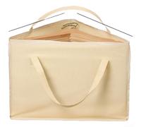 Large Capacity Foldable Clothes Hanger Storage Bag with Sturdy Handle, Oxford Cloth Closet Organiser for Wardrobe Storage Solution and Portable Laundry(Triangular Beige)