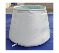 Large Capacity Foldable Emergency Water Storage Soft Bag, 100-5000L PVC Round Portable Water Bladder Containers Tank Barrel(White,0.9x0.6x0.7m/300L/79.3gal)